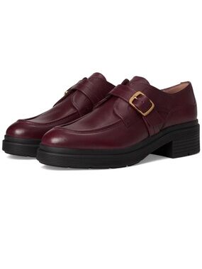 New Size 8.5 Ladies Cole Haan Carlitta Monk Strap Leather Loafers-Garnet (ABBA)